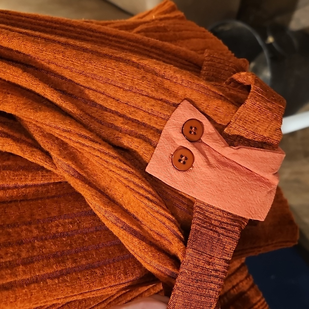 Umgee Rust Ribbed Crew Neck Sweater L NWT - Picture 4 of 7